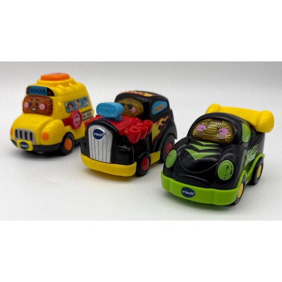 Vtech Go Go Smart Wheels Cars Light-up Sounds School bus, Hot rod, race car - Picture 1 of 4